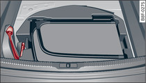 Luggage compartment with towing bracket